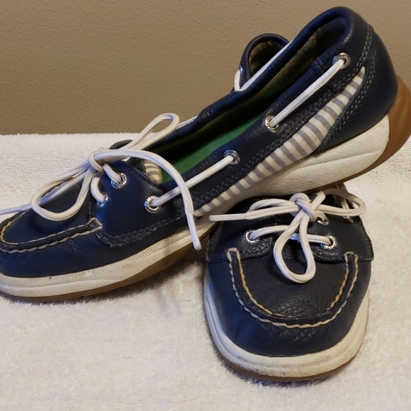 Sperry topsiders blue and white leather & canvas - Picture 2 of 5
